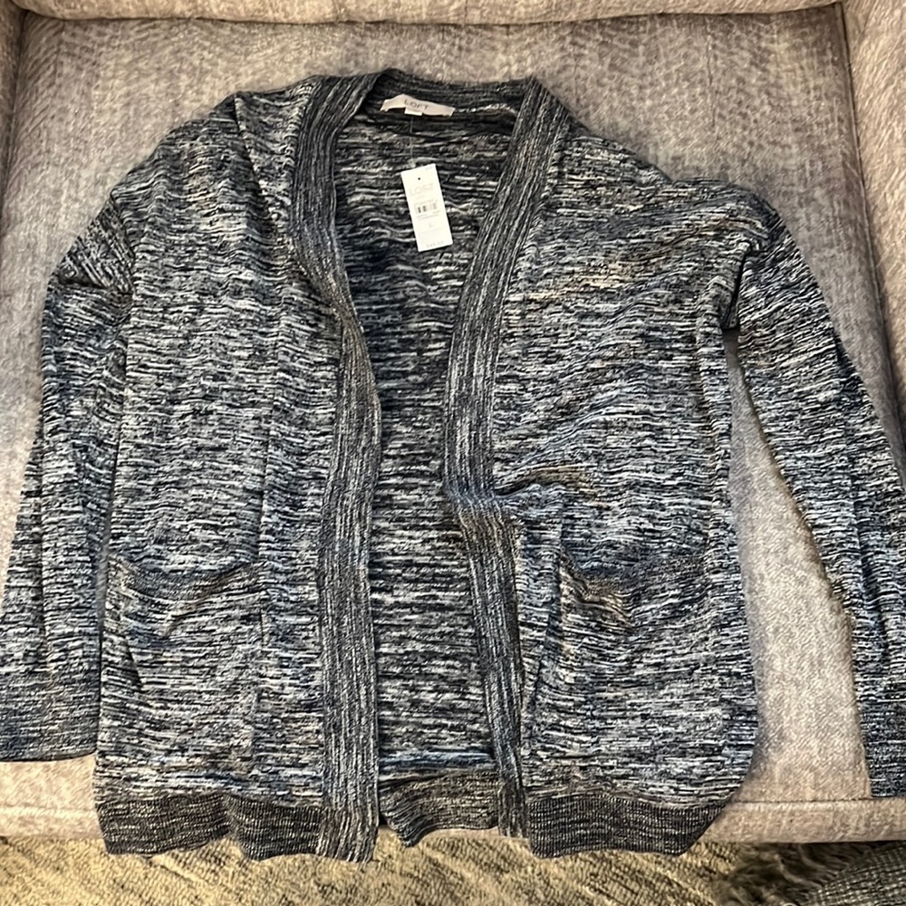 NWT Loft marbled blue cardigan